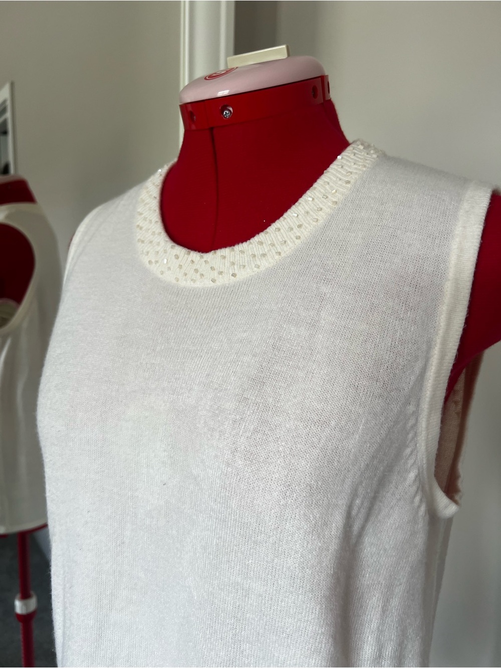 Designers Originals Cream Knit Sleeveless Tank